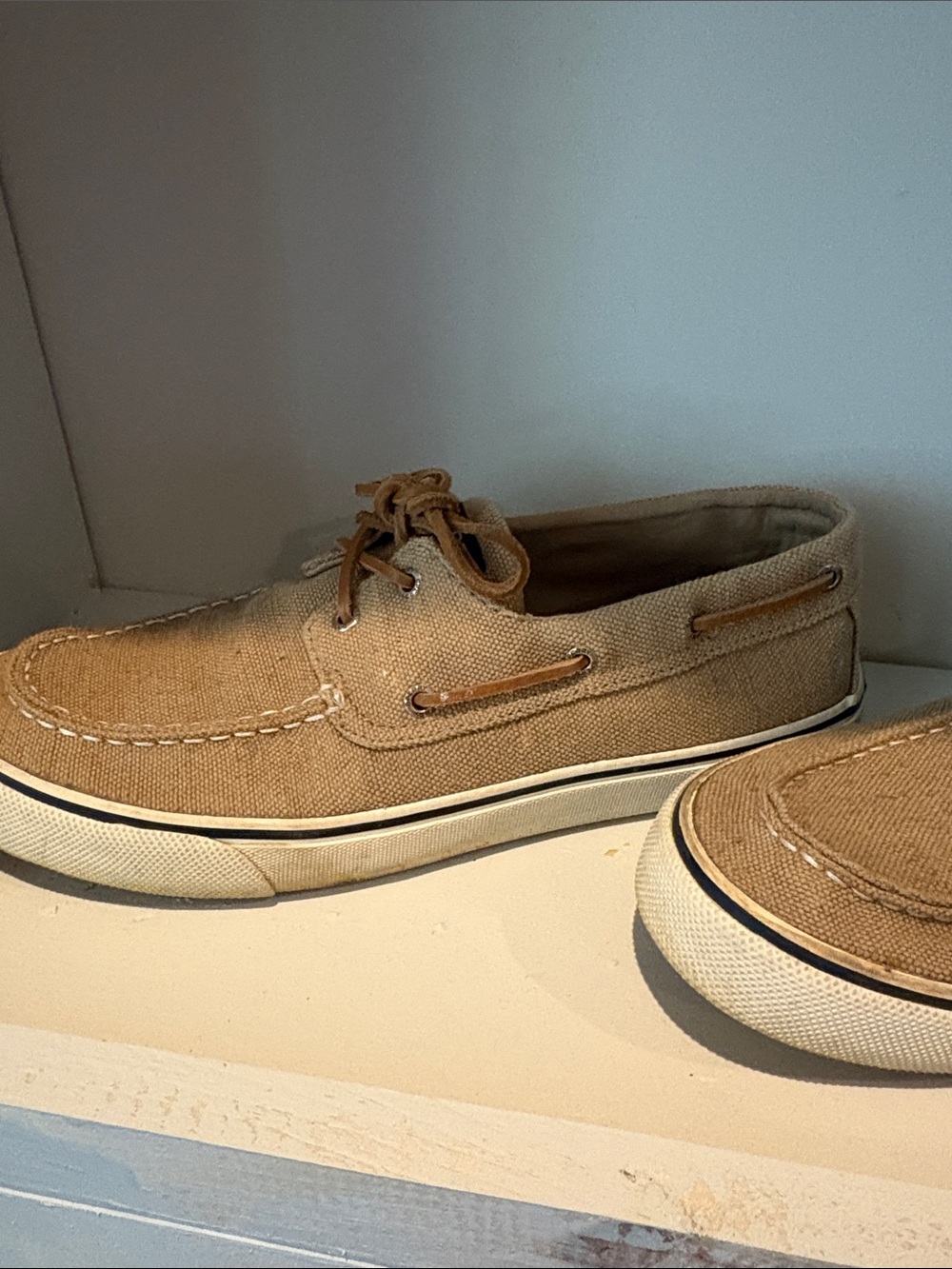 Sperry Men's Canvas Boat Shoes in Tan